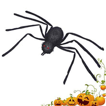 Load image into Gallery viewer, PRETYZOOM 1pc Simulated Spider Fake Spiders Gleamy Creepy Lifelike Prank Toy for Halloween Club Pub Haunted House (Black) Halloween Home Decor Gift
