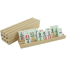 Load image into Gallery viewer, Wooden Domino Trays Set of 4, Pureplay Wooden Domino Trays Holders for Domino Tiles,Domino Games,Mexcian Train,Chickenfoot and Other Domino Games,for Adults-Domino NOT Include
