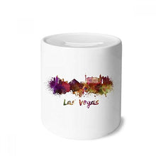 Load image into Gallery viewer, DIYthinker Las Vegas America City Watercolor Money Box Ceramic Coin Case Piggy Bank Gift
