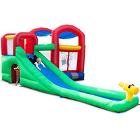Costzon Inflatable Bounce House, Jump and Slide Bouncer w/Large Jumping Area, Long Slide, Including Carry Bag, Repairing Kit, Stakes (Without Blower)
