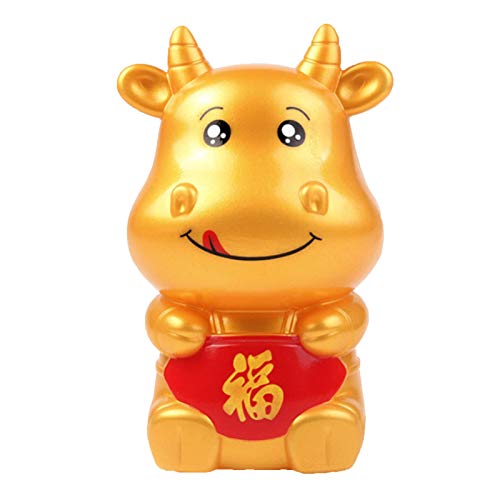 Cow Design Piggy Bank Portable Chinese Cultural Personalized Money Saving Pot for Home