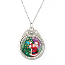 Load image into Gallery viewer, American Coin Treasures Happy Holidays Colorized JFK Half Dollar Spinner Pendant
