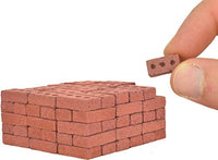 Acacia Grove Real Mini Red Bricks, 1/12 Scale (100 Pack)