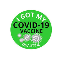 Load image into Gallery viewer, 0.5&quot; I Got My COVID-19 Vaccine, Stickers (Green, 100 Per Roll, 3 Inch Core)
