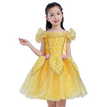 Load image into Gallery viewer, Lito Angels Princess Costumes Dress Halloween Fancy Party Dresses for Girls Size 7-8 Yellow
