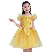 Lito Angels Princess Costumes Dress Halloween Fancy Party Dresses for Girls Size 7-8 Yellow
