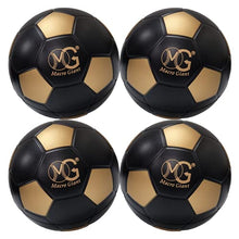 Load image into Gallery viewer, Macro Giant 6 Inch (Dia.) PU Foam Soccer, Set of 4, Black- Gold Color, Training, Practice, Playground Ball, Kid Sports, Kickball, Physical Education Exercise
