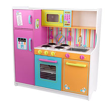 Load image into Gallery viewer, KidKraft Deluxe Big and Bright Wooden Play Kitchen with Play Phone, Click &amp; Turn Knobs and Neon Colors ,Gift for Ages 3+ Multi ,40.75&quot; x 26.75&quot; x 36.25&quot;
