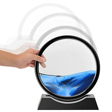 Load image into Gallery viewer, Liquid Motion Sandscape Round Moving Sand Art Sensory Toy Anxiety Fidget ADHD Relaxation Toy Home Office Desktop Decoration (Blue, 7-in)
