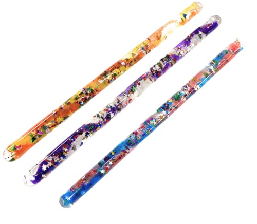 Star Magic Jumbo Spiral Glitter Wands (12.5 Inches) Gift Set Party Bundle 3 Pack for Halloween Costume Accessory Princess Fairy Wizard Pretend Play- (Random Colors)
