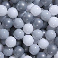 GOGOSO Ball Pit Balls - Plastic Play Pit Balls Crawl Ball with Color Grey, Light Grey, White for Baby Kids Playpen Pool, 2.2 Inch, 100 pcs
