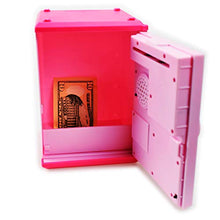 Load image into Gallery viewer, Kids Safe Box with Fingerprint Code, Talking Piggy Bank, ATM Savings Bank for Real Money, Great Toy Gift for Children(Pink/Pink)
