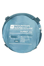 Load image into Gallery viewer, Mountain Warehouse Summit 250 Sleeping Bag - Mummy Shaped Camping Bag Petrol Blue Left Handed Zip - Regular Length
