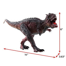 Load image into Gallery viewer, NKOK WowWorld B/O Carnotaurus (Lights &amp; Sounds), Realistic Reptile Roars by Rotating an arm, Red LED Lights in Mouth and Along Ribs, Articulated in Mouth, arms, Legs and Tail, Great Gift
