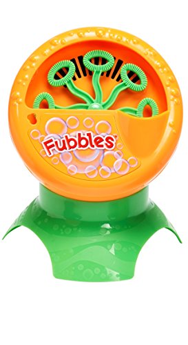 Little Kids Fubbles Bubble Blastin' Bigger Bubbles Kids Automatic Party Machine and Includes 4oz of Bubble Solution Toy, Orange