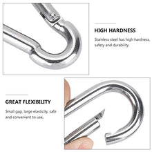 Load image into Gallery viewer, Hemoton 4pcs Stainless Steel Snap Hooks Carabiner Clip Hammock Hook for Outdoor Climbing Camping Hiking Swing Fixing Accessories 6x80mm
