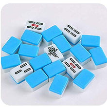 Load image into Gallery viewer, Riyyow Mahjong Set Gathering Party Game Traditional Game with Box for Home Entertainment Mini Mahjong (Color : Blue, Size : One Size)
