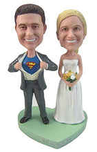 Load image into Gallery viewer, Jug&amp;Po Fully Handmade Custom Bobblehead Couple Wedding Dolls Figurine Personalized Wedding Gifts Based on Your Photos,Two Person,DHL Service (3223)
