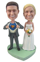 Jug&Po Fully Handmade Custom Bobblehead Couple Wedding Dolls Figurine Personalized Wedding Gifts Based on Your Photos,Two Person,DHL Service (3223)
