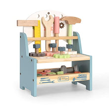 Load image into Gallery viewer, ROBUD Mini Wooden Play Tool Workbench Set for Kids Toddlers - Construction Toys Gift for 18 Months 2 3 4 5 Years Old Boys Girls
