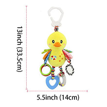Load image into Gallery viewer, D-KINGCHY Baby Car Toys Stroller Plush Toy Animal Stuffed Hanging Rattle Toys Newborn Crib Bed Around Toy with Teether Rattle Sound for 0-3 Years Old (Duck)

