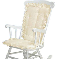 Baby Doll Bedding Carnation Eyelet Adult Rocking Chair Cushion Pad Set, Ecru