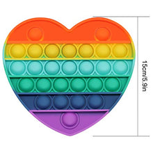 Load image into Gallery viewer, Push Pop Fidget Toy, Push Pop Bubble Sensory Fidget Toy Silicone Pop Bubble Sensory Silicone Toy, Autism Special Needs Stress Reliever,Anxiety Relief Tool (Rainbow-Heart)
