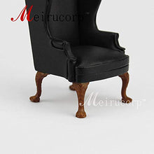 Load image into Gallery viewer, Meirucorp Dollhouse 1/12 Scale Miniature Furniture Black Hand Carved Chair and Ottoma

