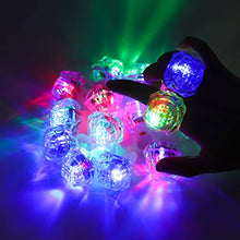Load image into Gallery viewer, DAOKEY Flashing Led Light up Rings Toys, Colorful Blinking Bumpy Rings for Birthday Bachelorette Bridal Shower Gatsby Party Favors, Clear Case 12 Pack
