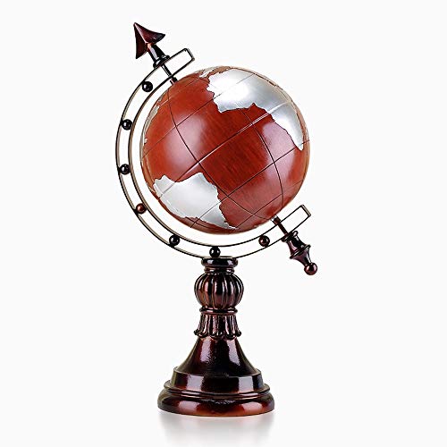 SVHK Creativity Resin Globe World Globe Office Decoration Vintage Resin Bank Decorations Ornaments Globe Model Craft Ornaments Bar Coffee Home Furniture Miniature (Color : Red)