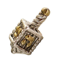 Load image into Gallery viewer, Judaica Hanukkah Dreidel Collector&#39;s 925 Sterling Silver, Hand Made , Weight: 10.4 Grams , Size: 1.7&quot; x 0.6&quot;
