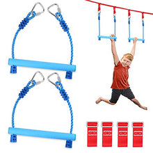 Load image into Gallery viewer, Odoland Monkey Bars, Ninja Trapeze Bars Adjustable and Durable Backyard Outdoor Swing Monkey Bar and Trapeze Bars, Obstacle Course for Training Equipment, Great for Kids and Youth
