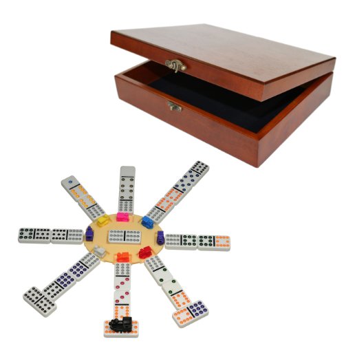 WE Games Deluxe Mexican Dominoes in Old-Style Wooden Box