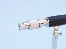 Load image into Gallery viewer, Chrome with Leather Telescope on Stand 17&quot; - Chrome Telescope - Leather Telesco
