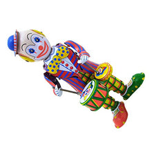 Load image into Gallery viewer, NUOBESTY Vintage Wind Up Tin Toy Drumming Circus Clown Robot Clockwork Toy Gift

