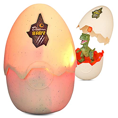 Easter Dinosaur Egg Dinosaur Hatching Eggs Jurassic Dinosaur Eggs with Realistic Dinosaur Action Figure Dino with Sound and LED Lights Touch Control Toddlers Birthday Christmas Tyrannosaurus Ages 3+