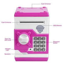 Load image into Gallery viewer, Adsoner Cartoon Piggy Bank, Electronic ATM Password Cash Coin Can Auto Scroll Paper Money Saving Box Gift for Kids (Pink)
