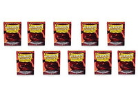 10 Packs Dragon Shield Classic Crimson Standard Size 100 ct Card Sleeves Display Case