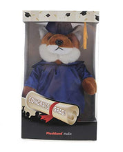 Load image into Gallery viewer, Plushland Fox Plush Stuffed Animal Toys Present Gifts for Graduation Day, Personalized Text, Name or Your School Logo on Gown, Best for Any Grad School Kids 12 Inches(Red Cap and Gown)
