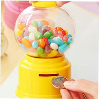 Ayrsjcl Cute Sweet Mini Candy Machine Kids Bubble Gumball Dispenser Toy Children Coin Bank Birthday Gift for Boys Girls Yellow