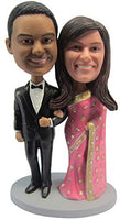 Jug&Po Fully Handmade Custom Bobblehead Couple Wedding Dolls Figurine Personalized Wedding Gifts Based on Your Photos,Two Person,DHL Service (2564)