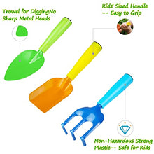 Load image into Gallery viewer, Genround Kids Gardening Tool Set, 18 PCS Kids Gardening Play Toy Sets with Carry Bag Includes Kids Rake, Shovel, Spade, Fork, Watering Can, Childs Garden Growing Kits Gifts for Little Gardener
