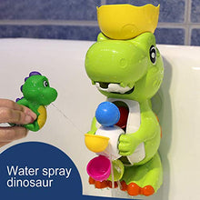 Load image into Gallery viewer, NarutoSak Water Wheel Toy,Cartoon Dinosaur Water Wheel Squeaky Sprinkler Scoop Interactive Baby Bath Toy Dinosaur
