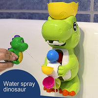 NarutoSak Water Wheel Toy,Cartoon Dinosaur Water Wheel Squeaky Sprinkler Scoop Interactive Baby Bath Toy Dinosaur