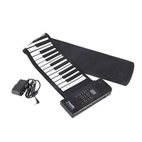 Portable 61-Keys Soft Silicone Roll Up Piano Black and White, Flexible Electronic Digital Display Music Keyboard Piano New, for Children Beginners, Kids, Family Fun