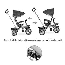 Load image into Gallery viewer, Child Trike,Removable Canopy Kids 4 in 1 Trike Trike for 1 Year Old Fit from 6 Months to 6 Years Black Grey (Color : Black)
