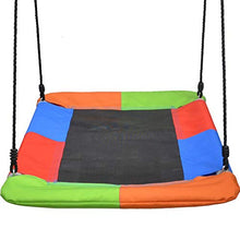 Load image into Gallery viewer, Swinging Monkey Giant 40 Inch Long x 30 Inch Wide 400 Pound Weight Capacity Square Mat Platform Outdoor Play Swing, Rainbow (2 Pack)
