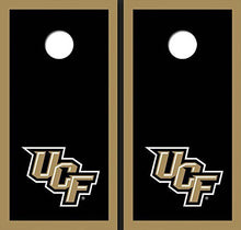 Load image into Gallery viewer, University of Central Florida Black and Gold Matching Border Cornhole Boards
