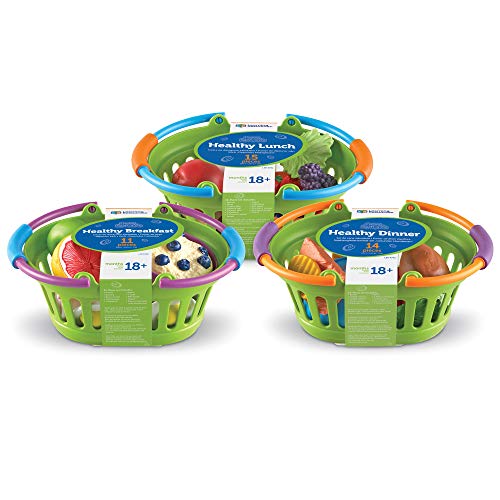 Learning Resources New Sprouts Healthy Foods Basket Bundle, Pretend Toddler Food, 40 Pieces, Ages 18 Months+