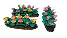 Load image into Gallery viewer, Dolls House Mixed Pansies Flowers in Ground Grass Miniature Garden Accessory
